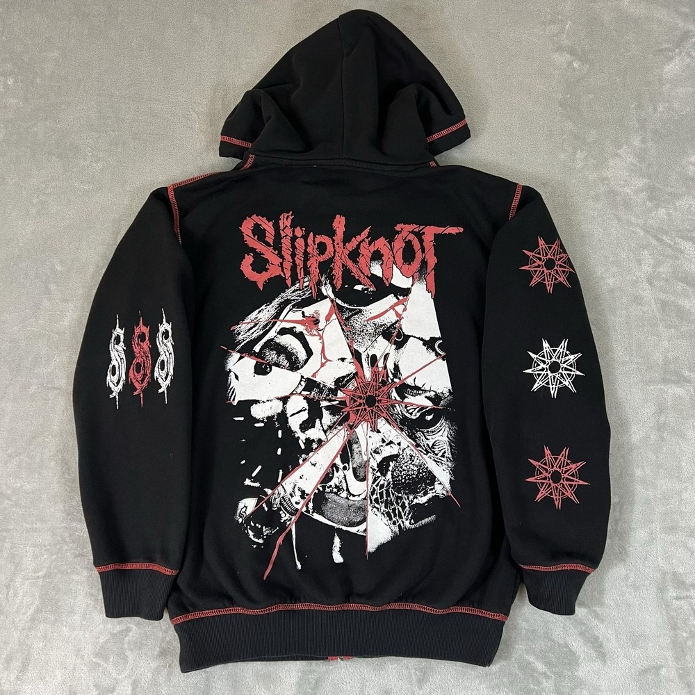 Slipknot Faces Contrast Hoodie Sweatshirt Adult Medium Double Sided Stitch Rare
